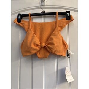 Dippin Daisys 2 Piece Bikini Swim Suit Zen Top Thong Bottom Medium NWT Orange